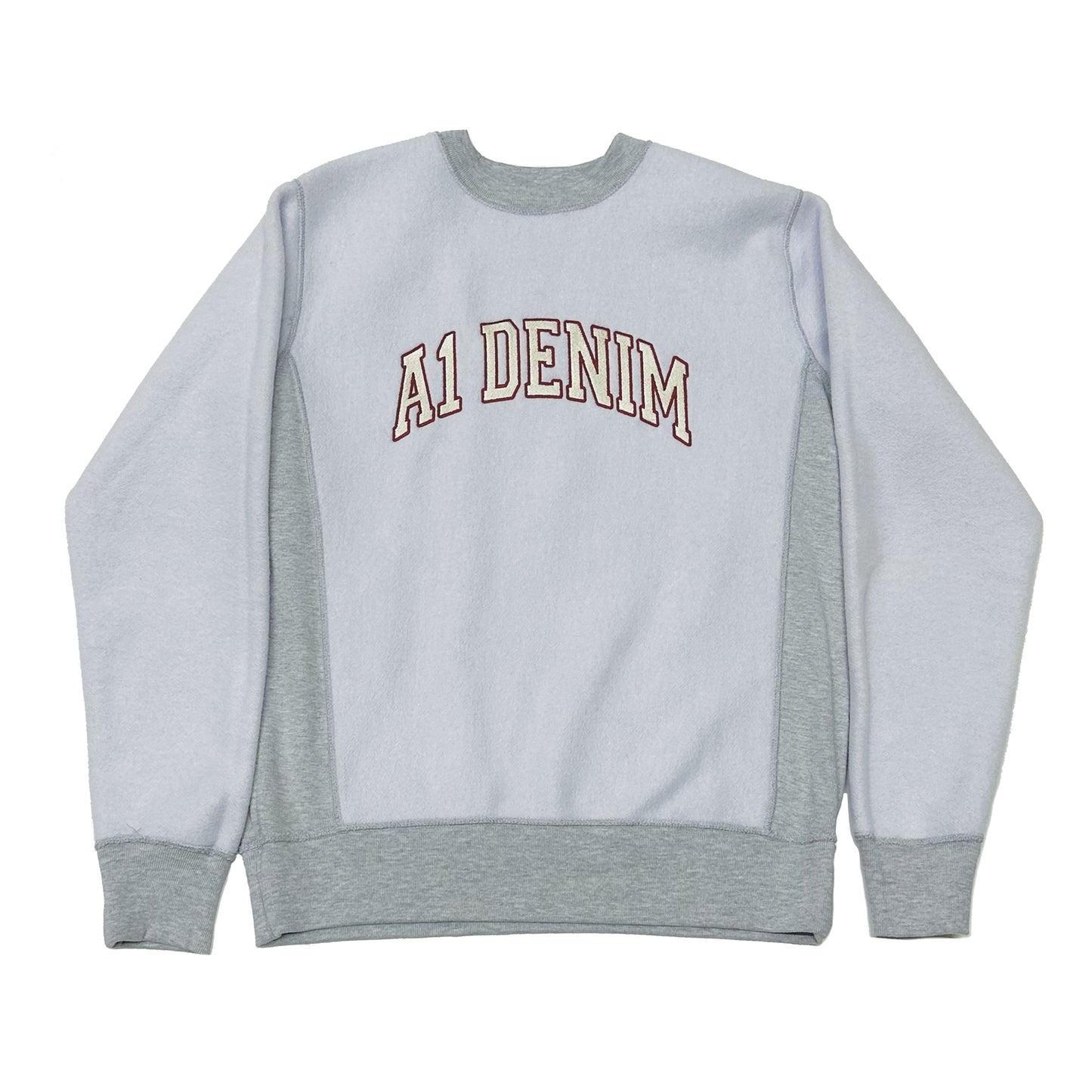 College Reverse Crewneck - Grey/White