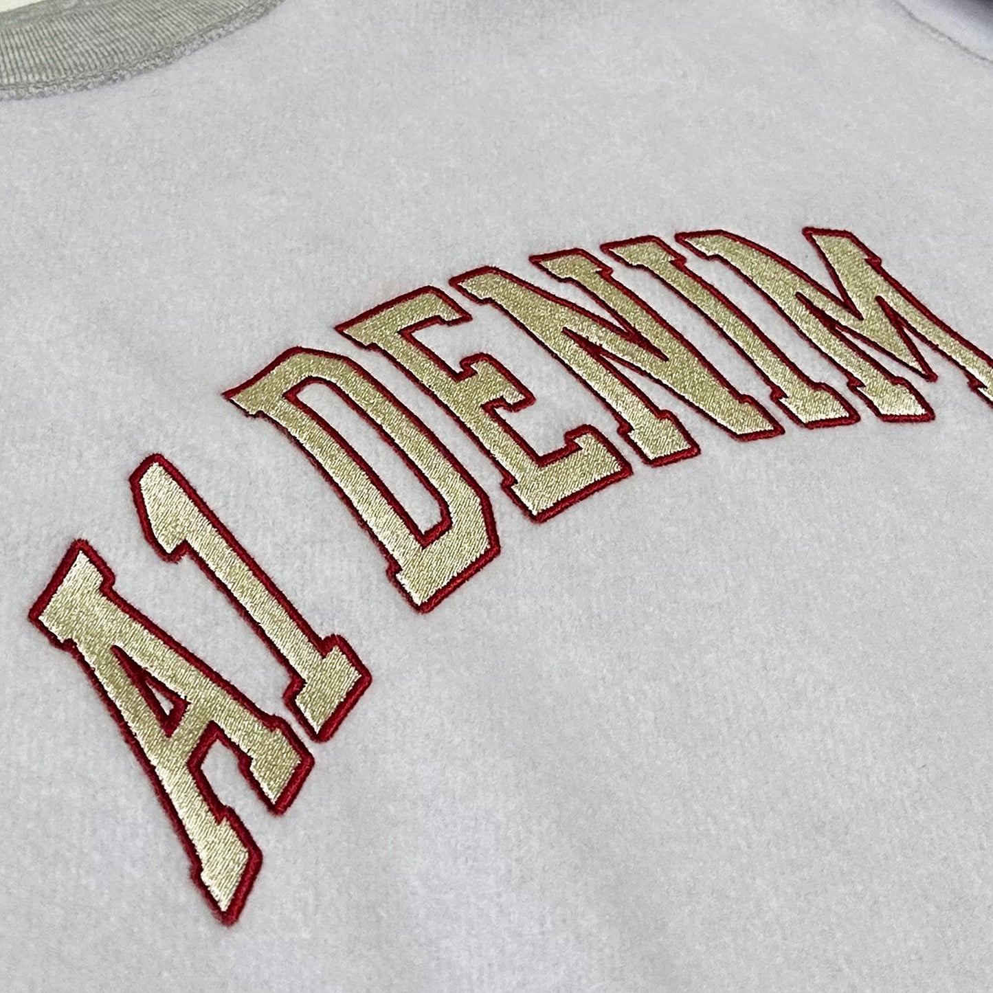 College Reverse Crewneck - Grey/White