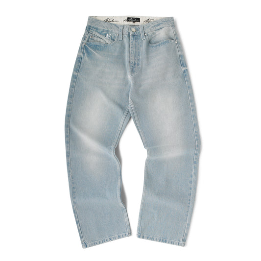 Premium 5 Pocket Straight Leg Denim Pant - Light Blue