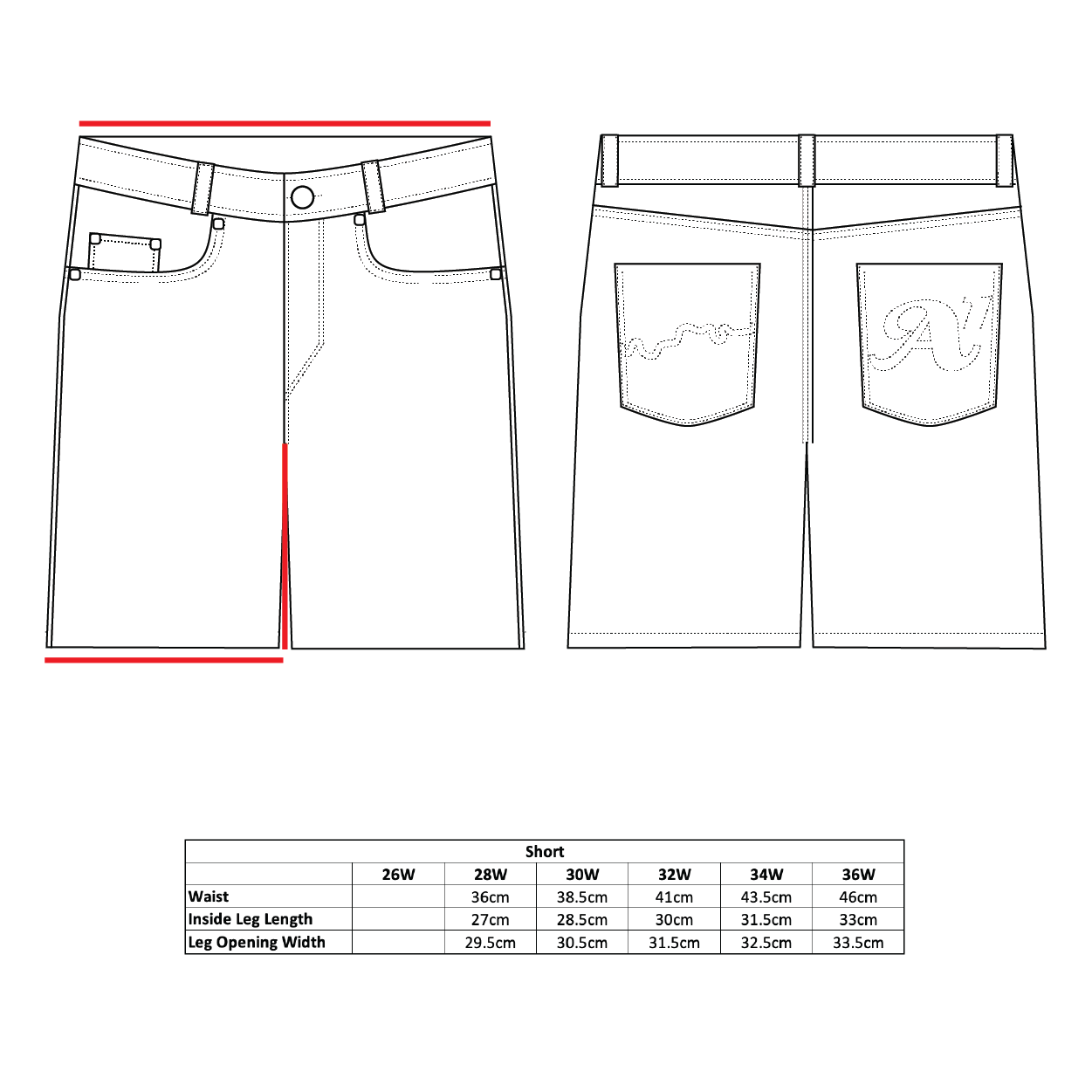 Jean Short Acid Black