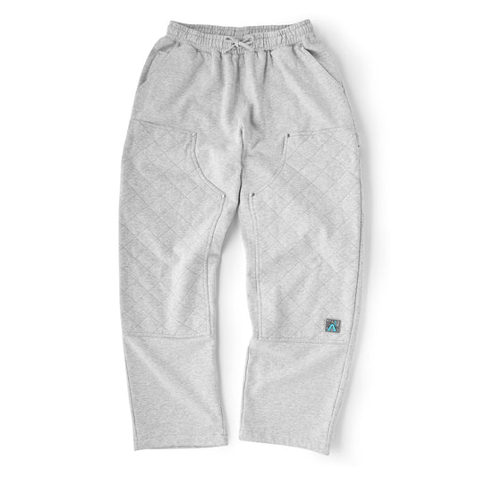 Quilted Double Knee Sweat Pant - Grey