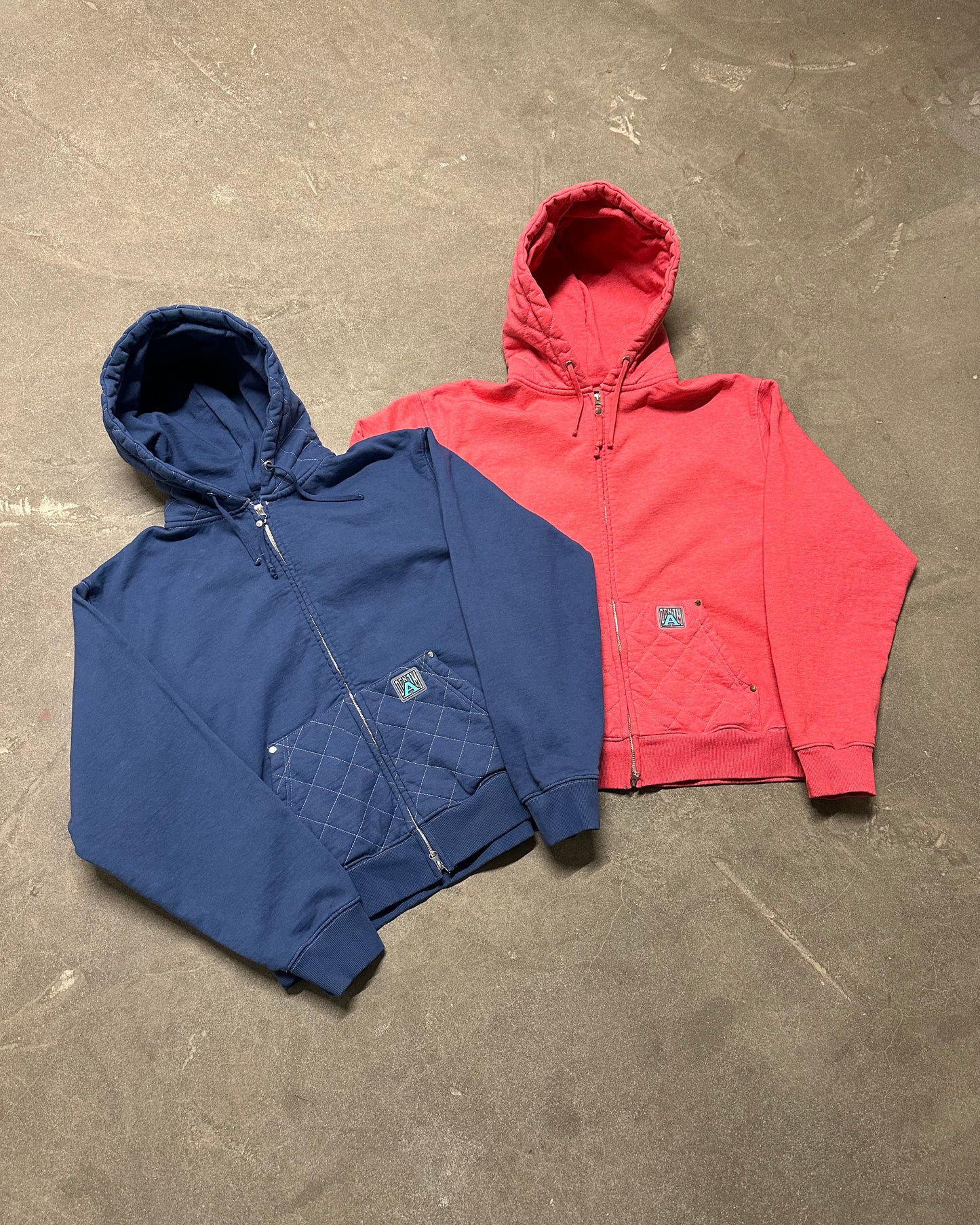 Quilted Double Zip Hood - Overdyed