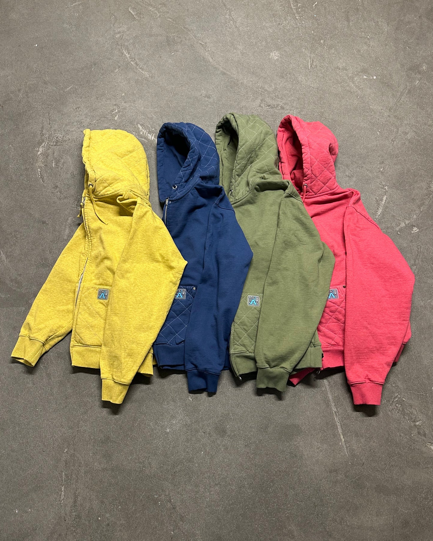 Quilted Double Zip Hood - Overdyed