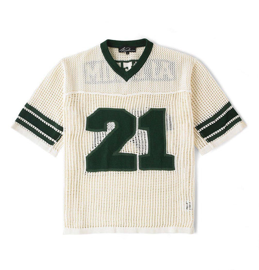 Knitted Football Jersey - Natural/Green