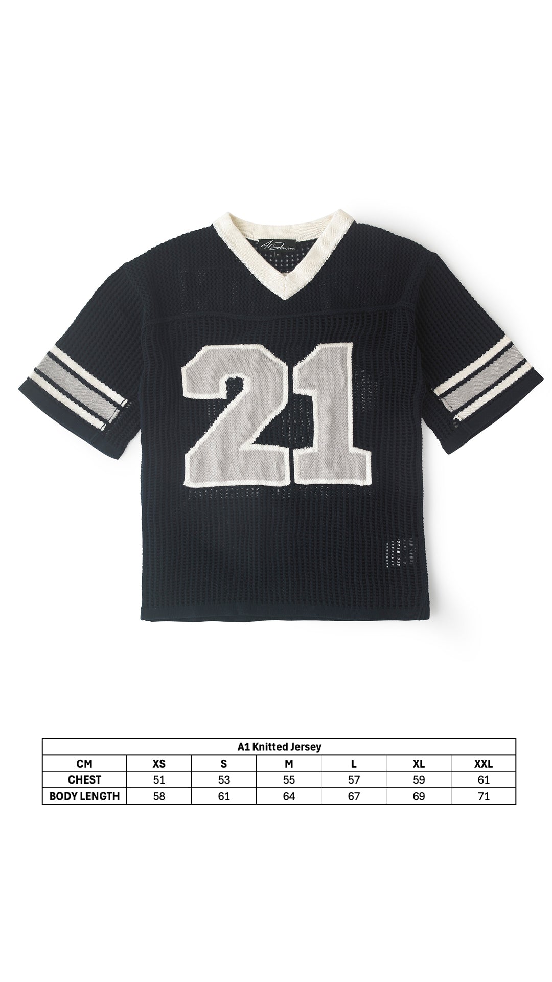 Knitted Football Jersey - Navy