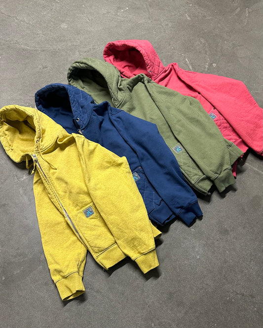 Quilted Double Zip Hood - Overdyed