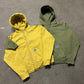 Quilted Double Zip Hood - Overdyed