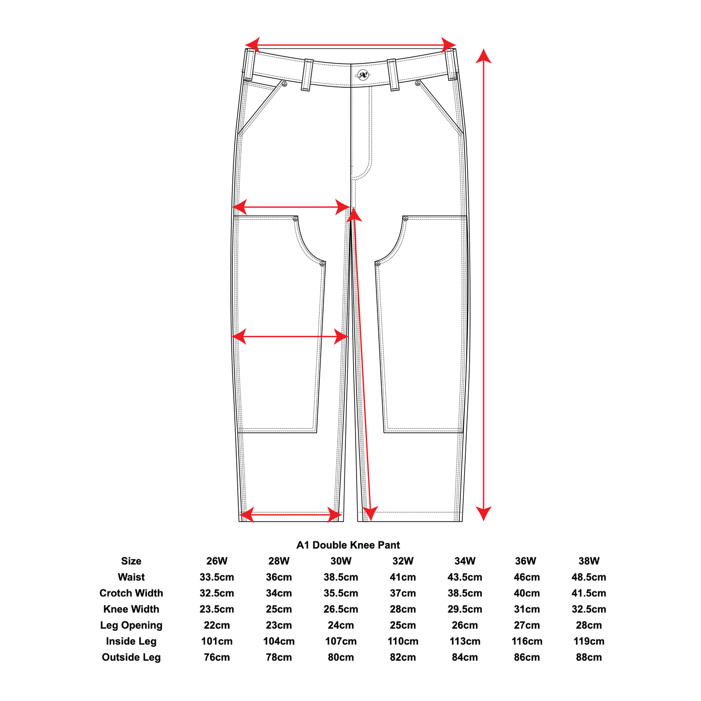 003 Double Knee Pant - Light Blue