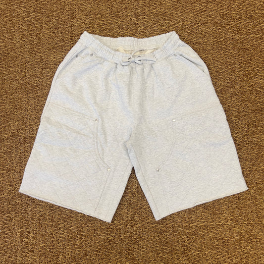 Quilted Double Knee Sweat Short - Grey