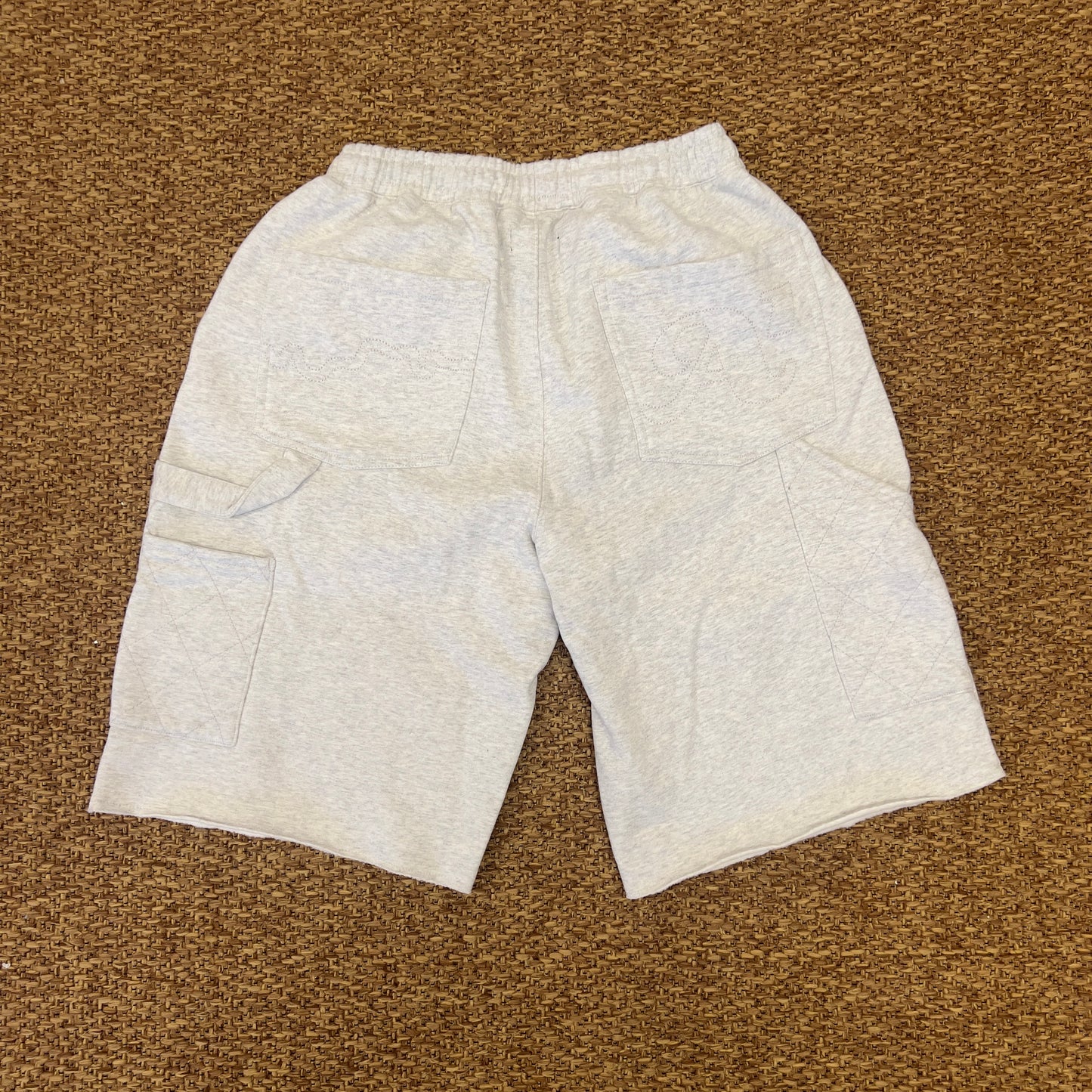 Quilted Double Knee Sweat Short - Grey