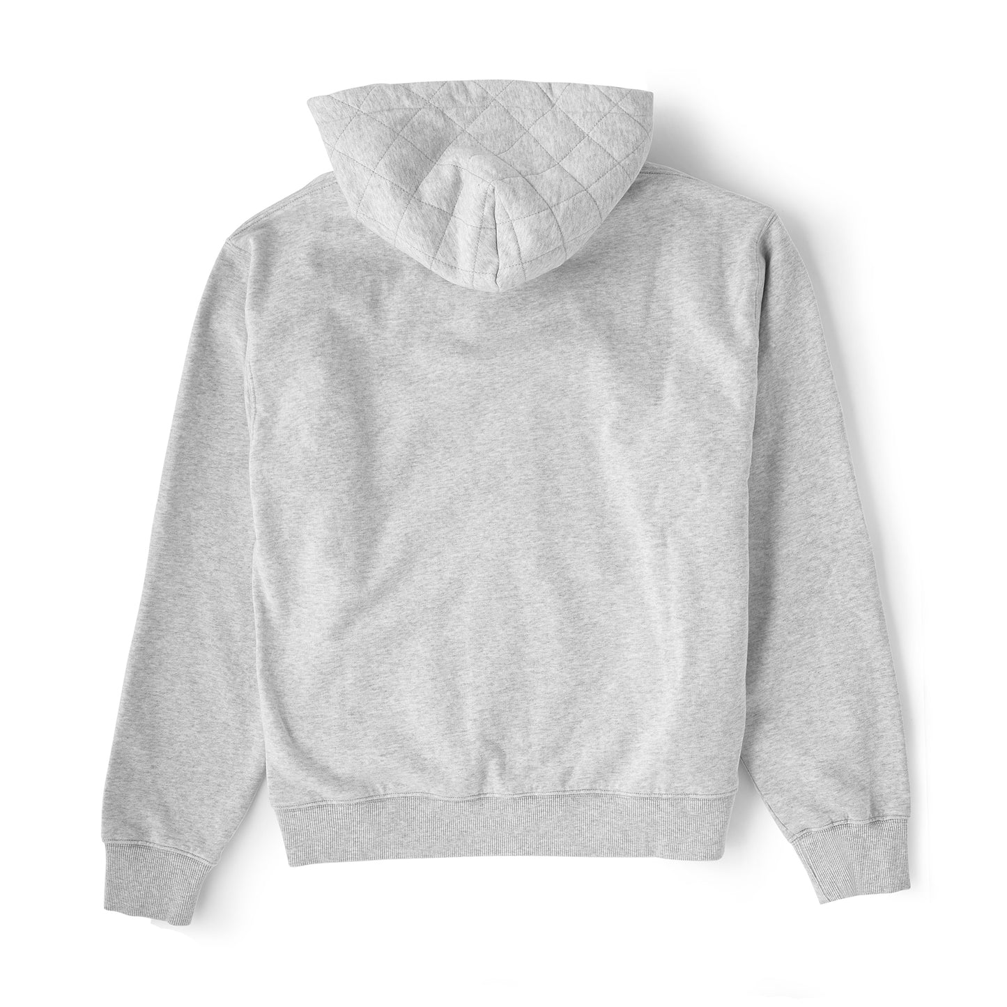Quilted Double Zip Hood - Grey