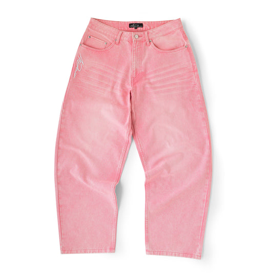 5 Pocket Relaxed Denim Pant - Pink