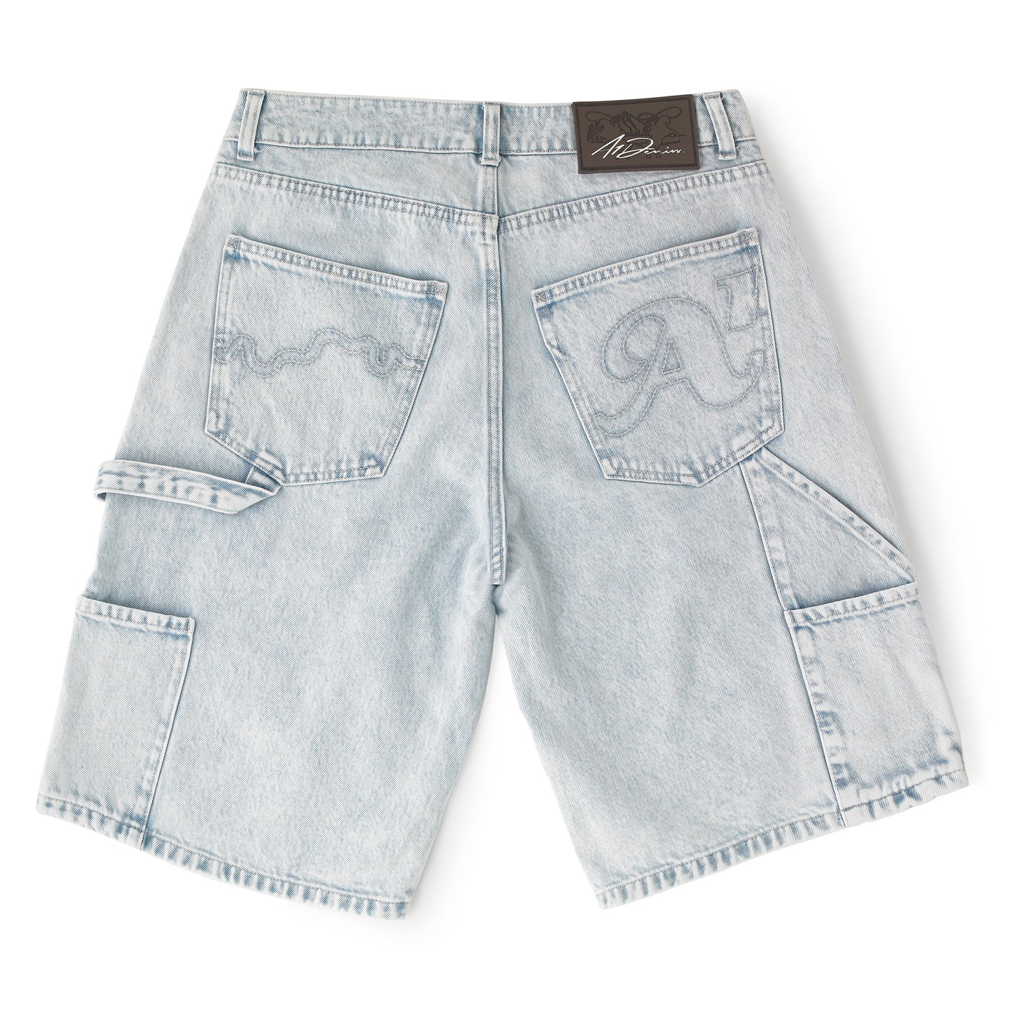 Double Knee Jean Short - Blue