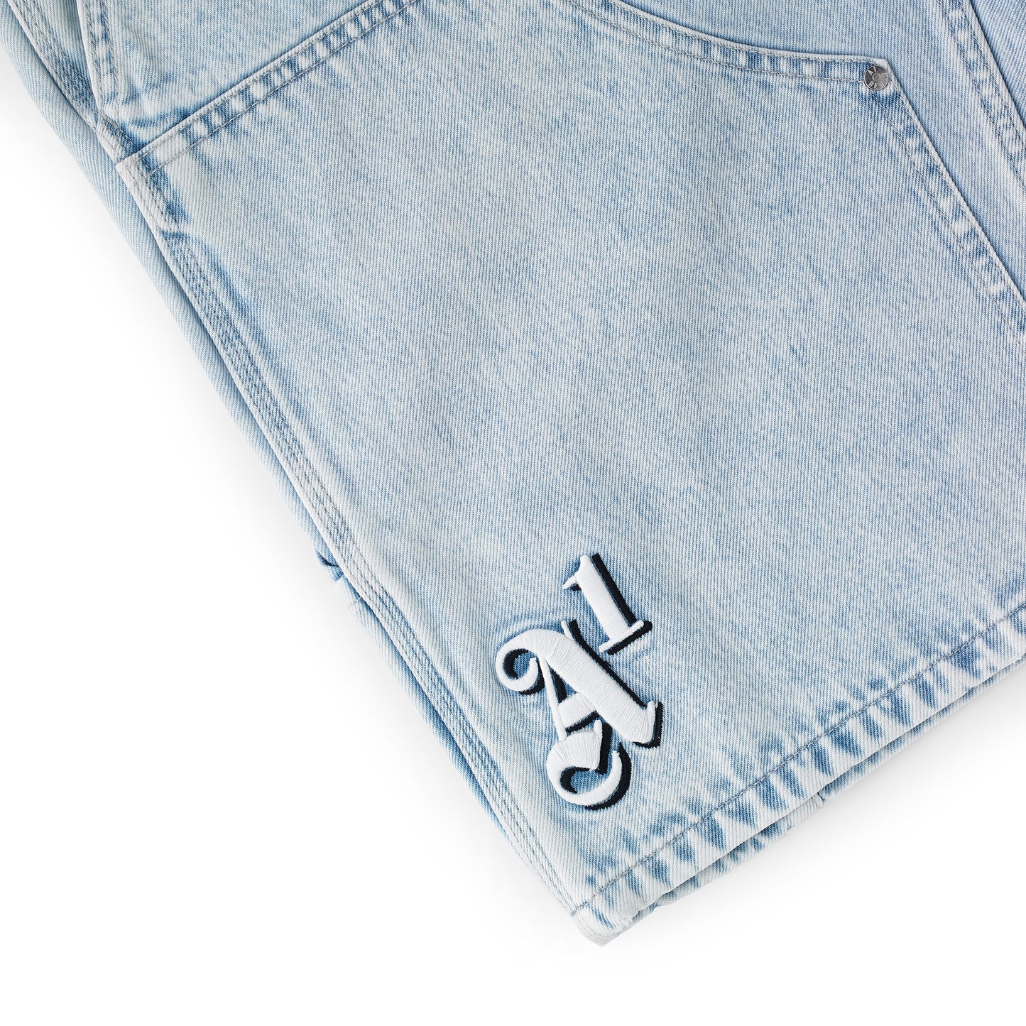 Double Knee Jean Short - Blue