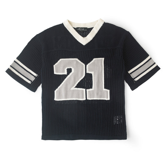 Knitted Football Jersey - Navy